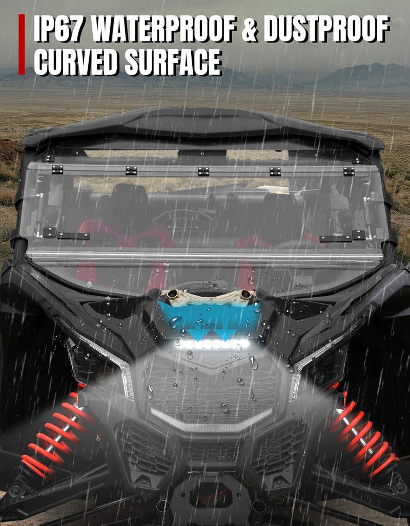 A & UTV PRO Sport Hood Scoop with LED Spotlight Compatible with Can-Am Maverick X3 XDS XRS MAX Turbo RR 2017-2025, Durable PP Front Hood Cover with Light, Air Vent Cover Accessories - Image 5